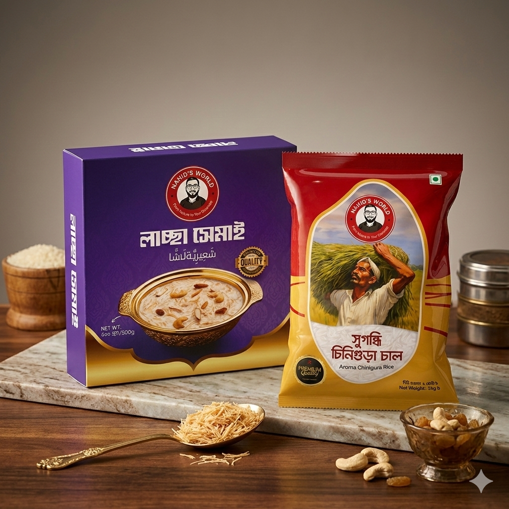 ঘি এ ভাজা লাচ্ছা সেমাই ও সাথে থাকছে চিনিগুড়া চাল